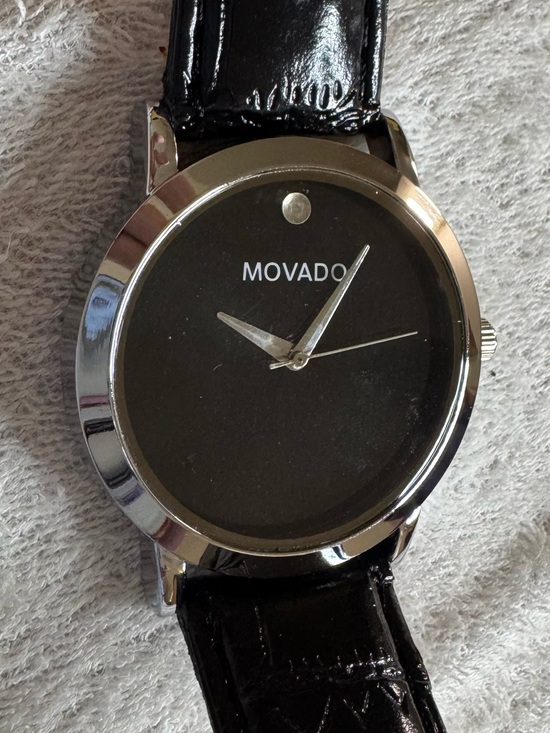 Movado Other - Movado Black Dial Silver Case Watch with Black Strap